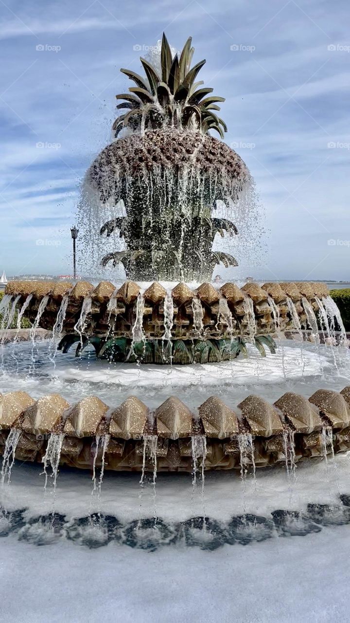 Charleston pineapple fountain offers a refreshing stop on a humid summer day 