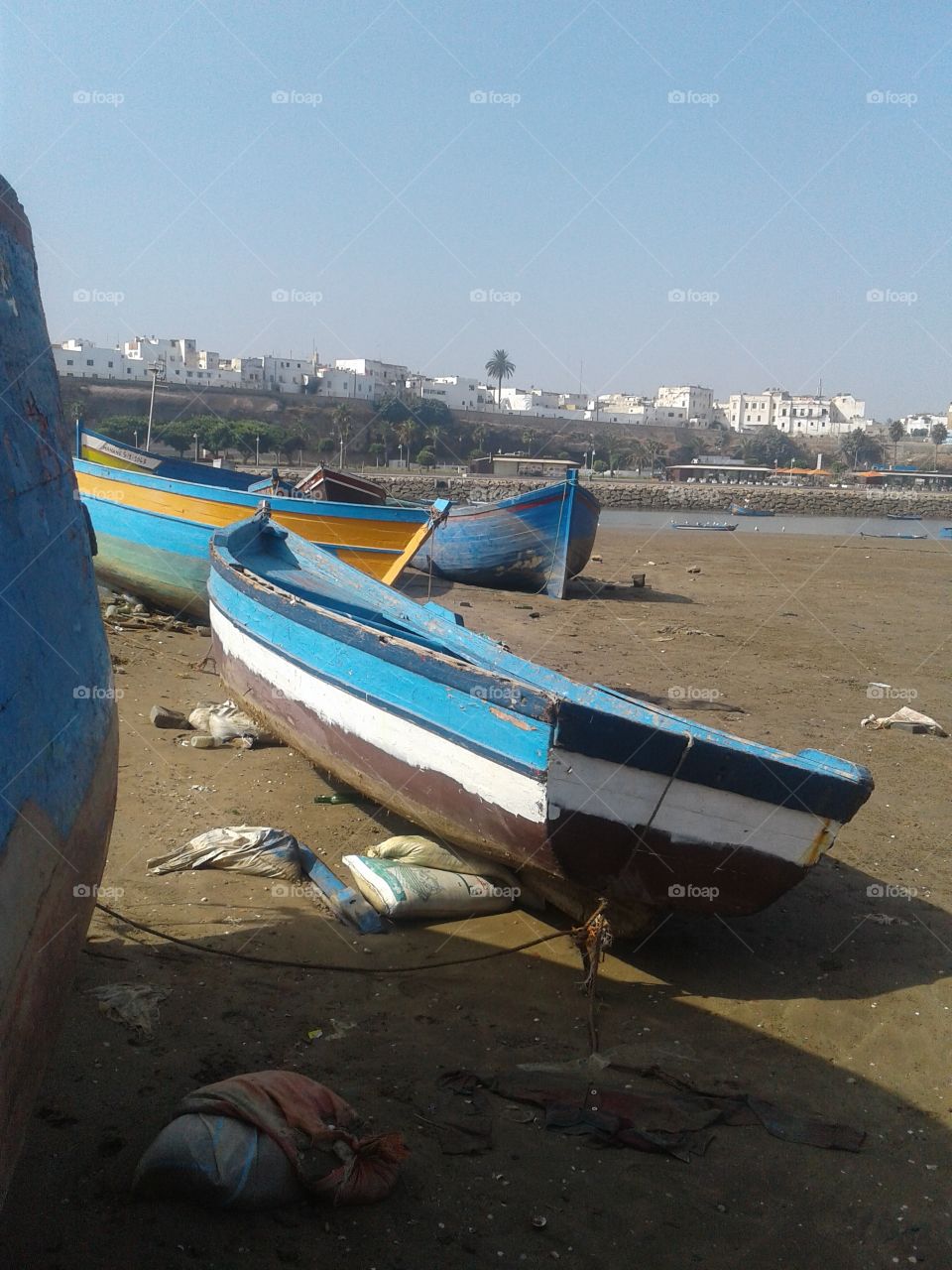 barges on sand