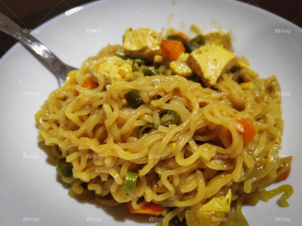 Paneer Maggie Noodles / Cottage cheese