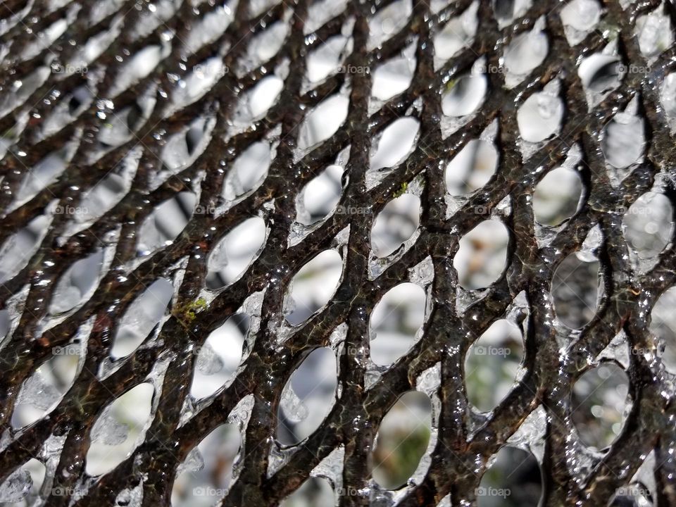 Ice on a Wrought Iron Table