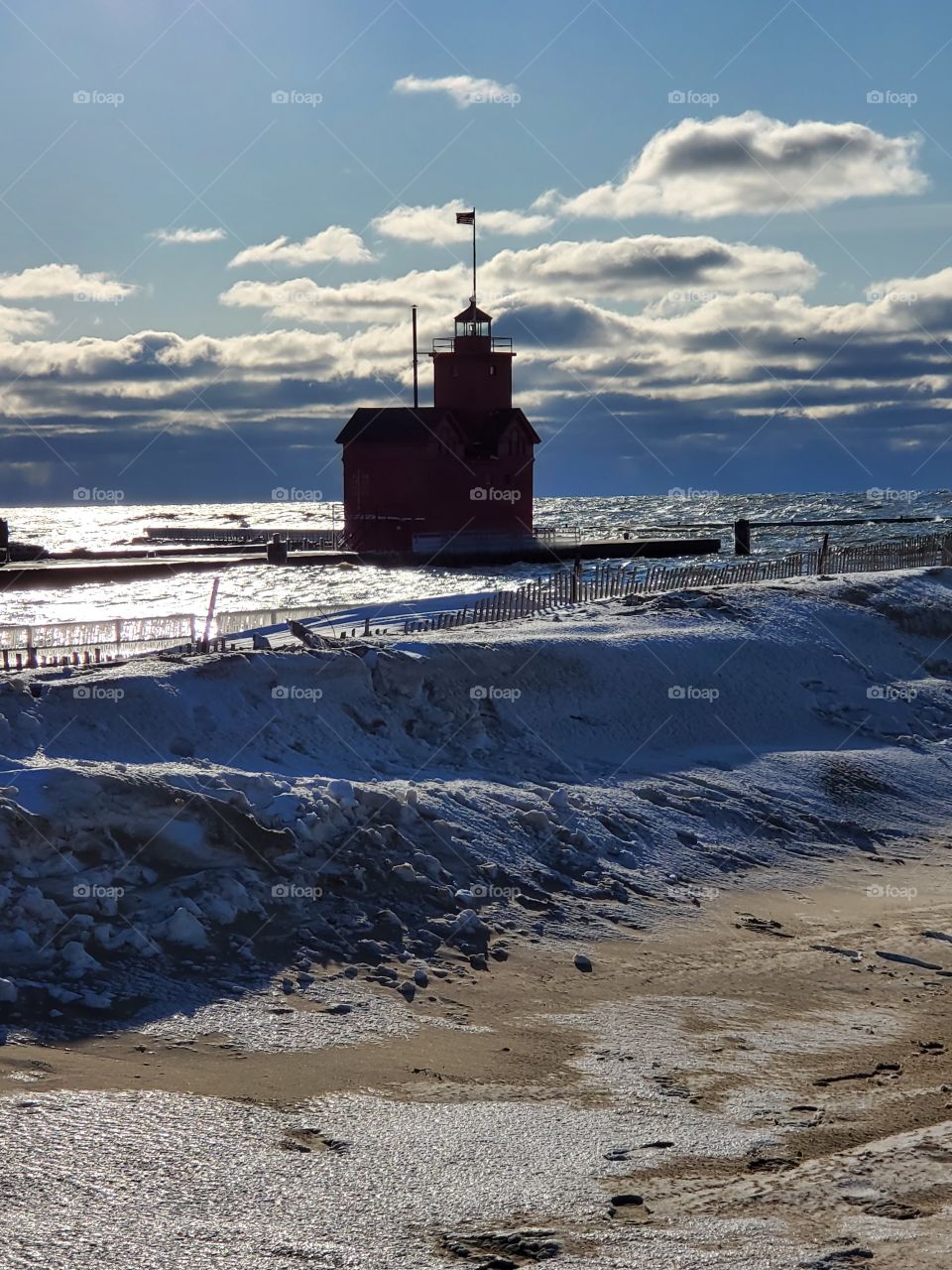 Big Red encased in Winter