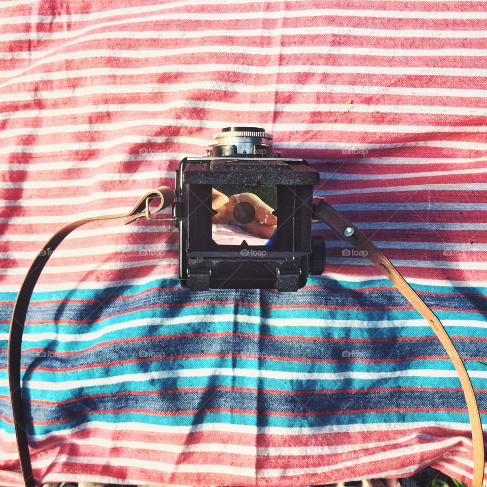 Analogue photography stripes and nude 