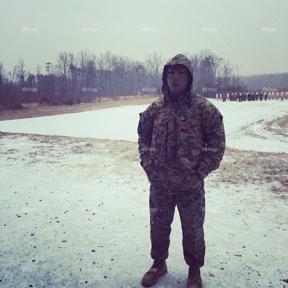 Snow day in Virginia with a Marine
