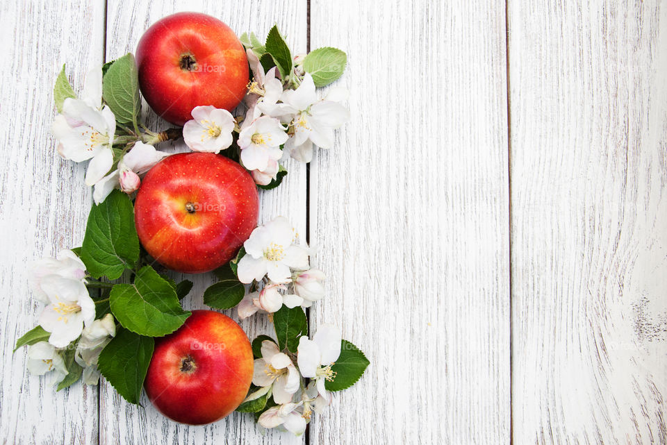 Apples and spring blossom 