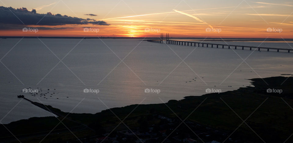 sweden sunset water bridge by himlabild