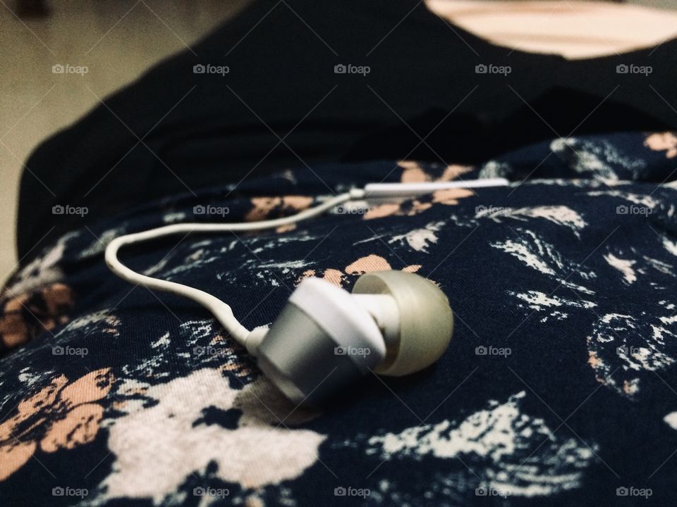 Headset lying on my shirt while taking a nap