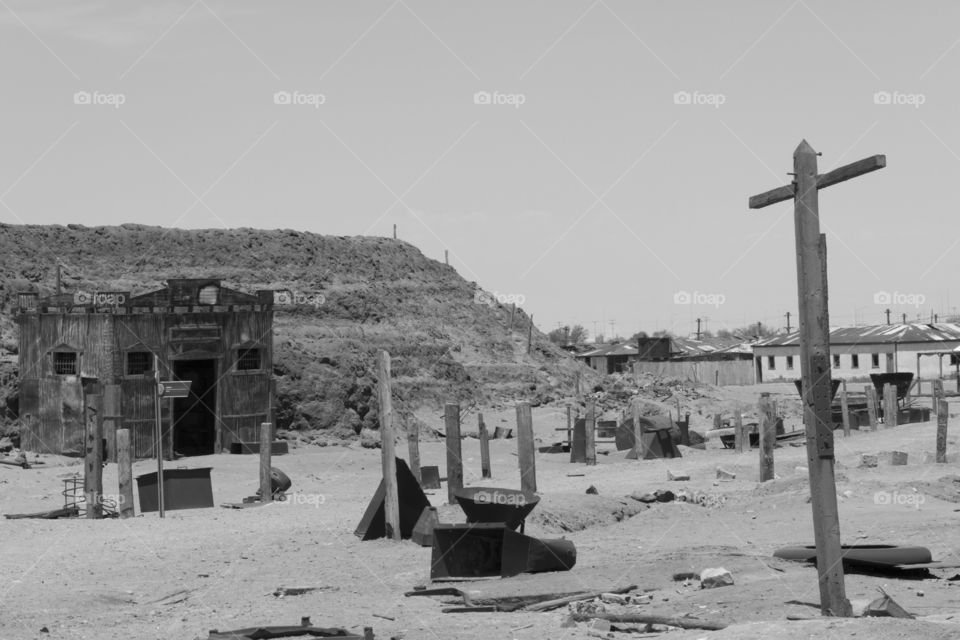 Ghost town in the Atacama Desert in Chile.