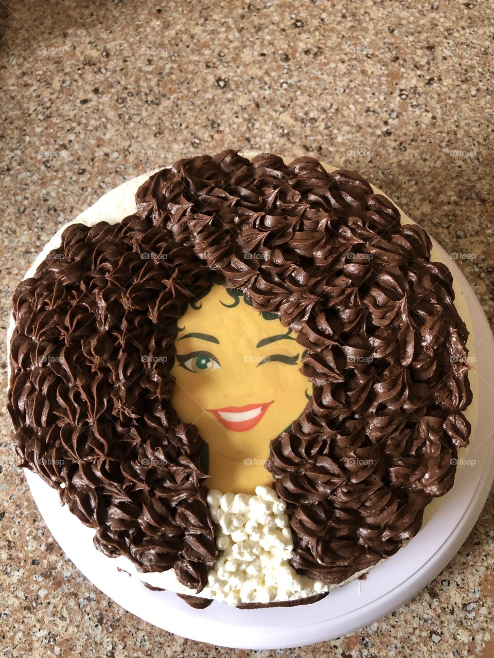 A beautiful curly girl cake made by me! 😊