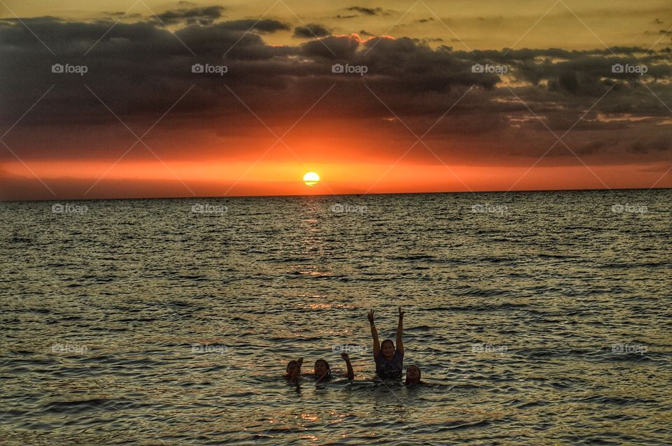 sunset with friends