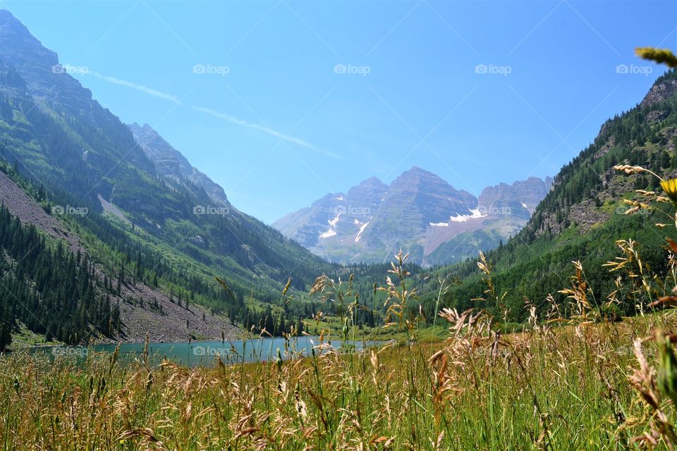 Scenic view of mountain against sky