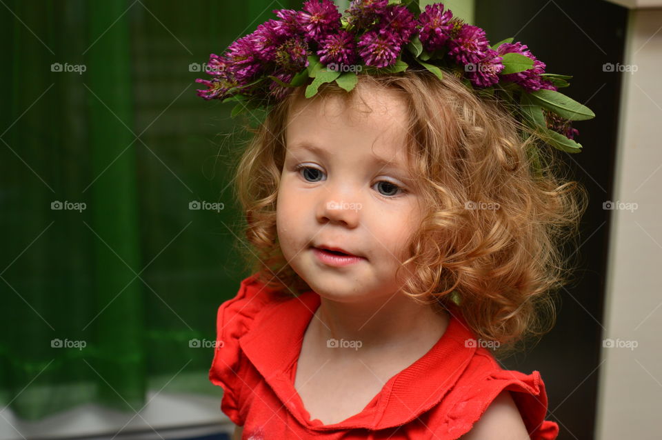 Sweet girl with flower crown