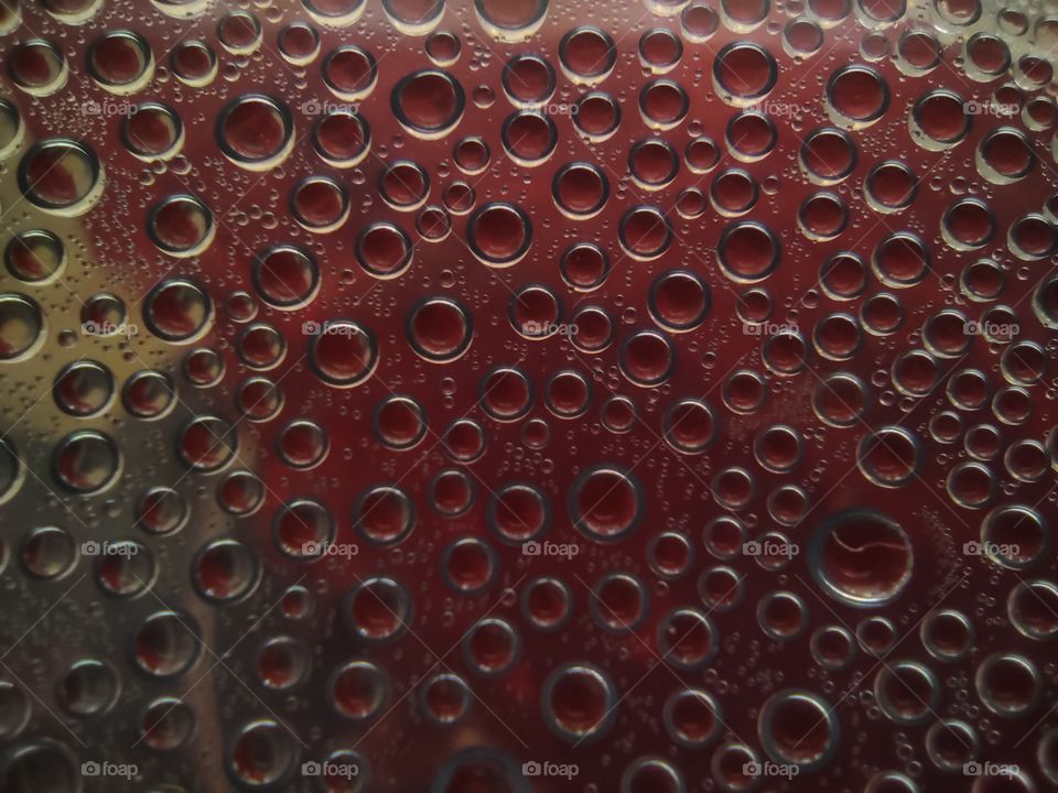 Condensation drops on the surface close-up