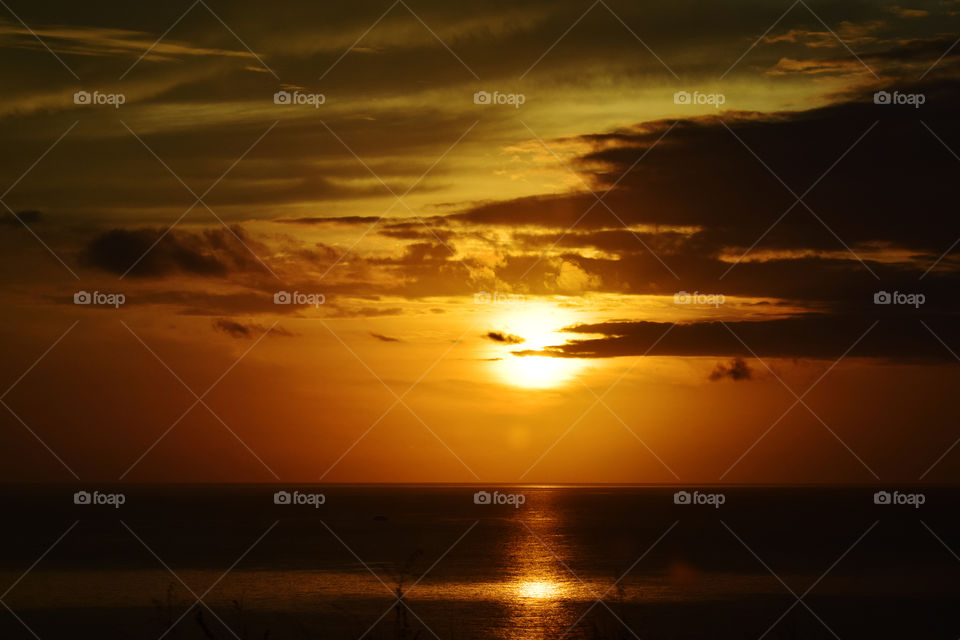 Sunset in Hawaii beach