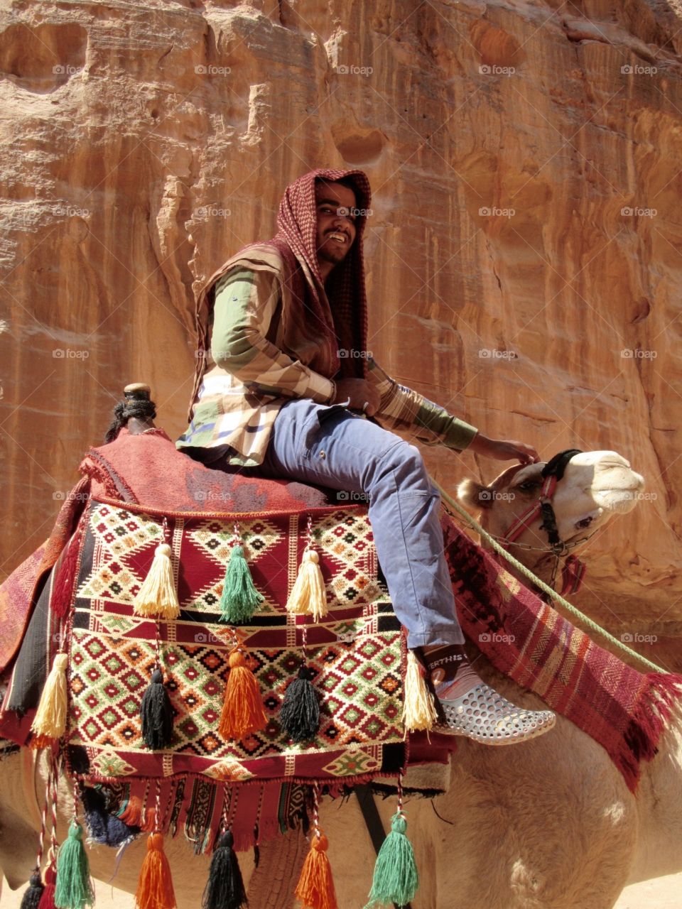 Man riding camel