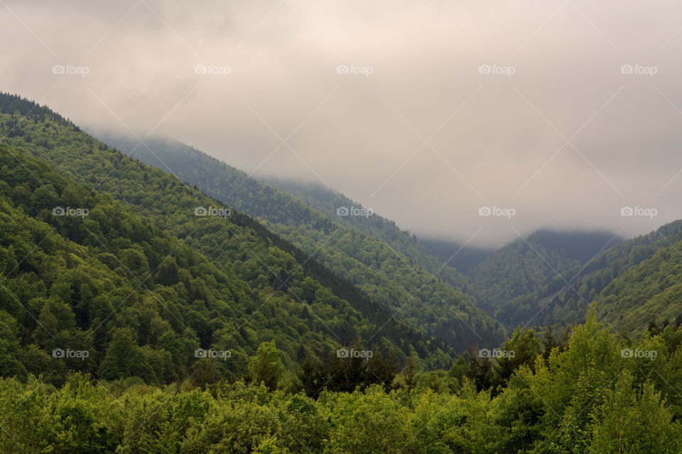 Cloudy morning in the mountains