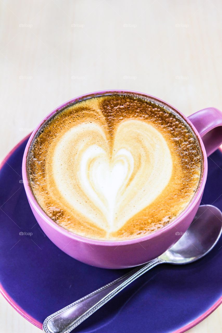 Coffee with "love" symbol . Coffee with "love" symbol 