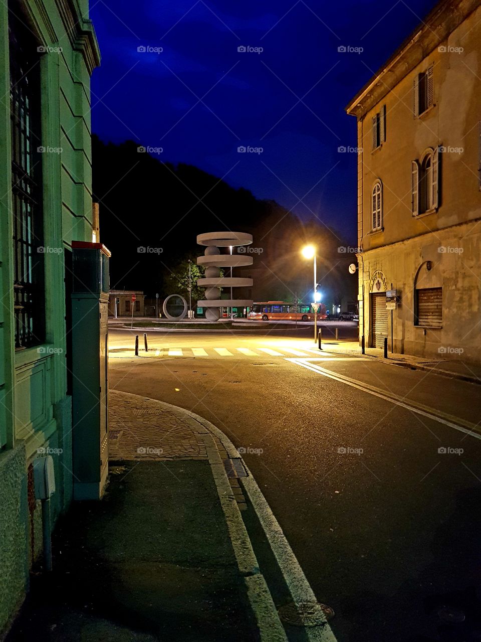 Fountain at Camerlata Square - Como, Lombardy, Italy.