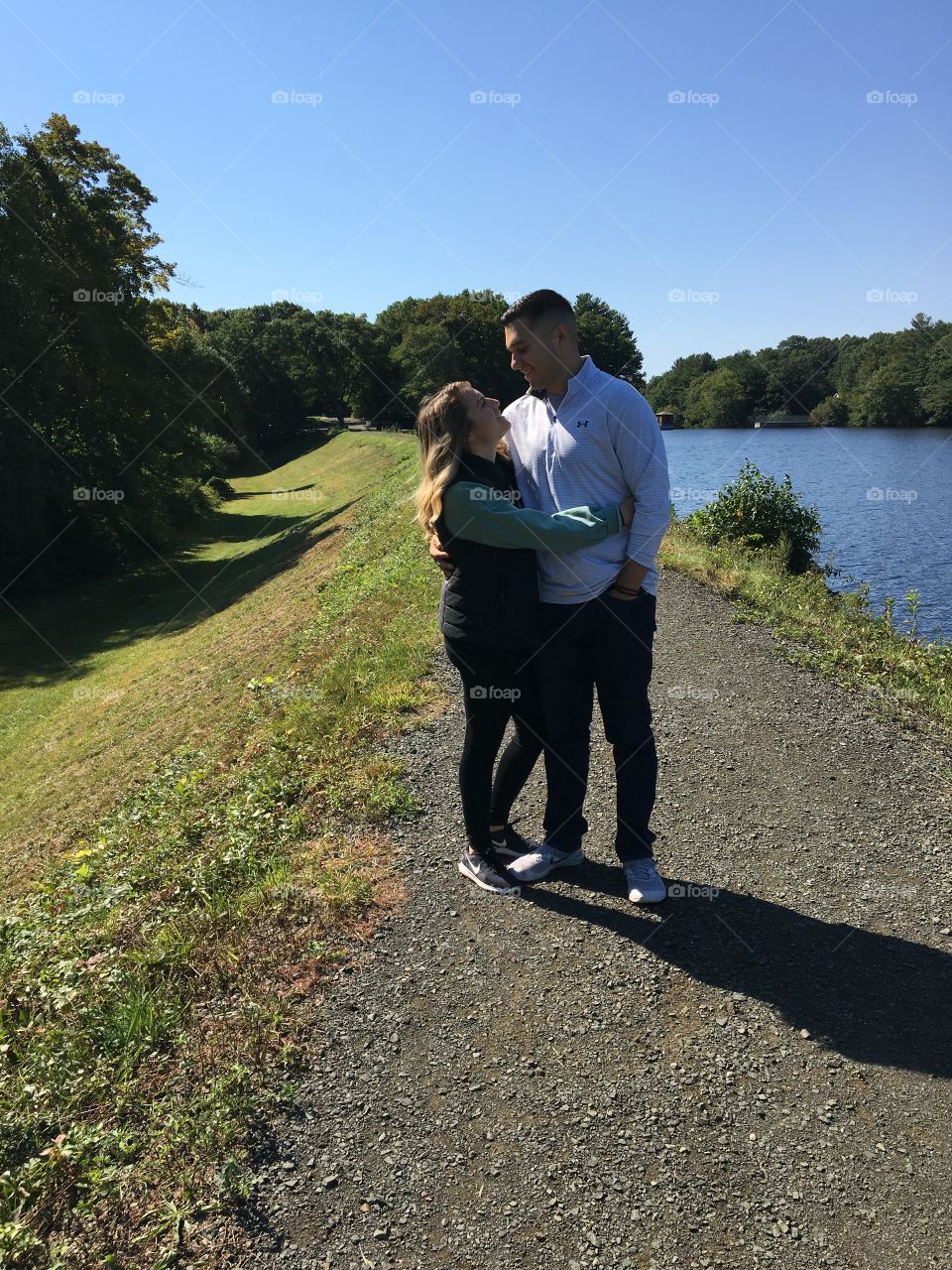 Young couple in love in nature