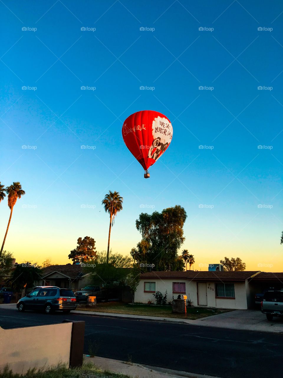 Hot air ballon dropped by for a visit. 