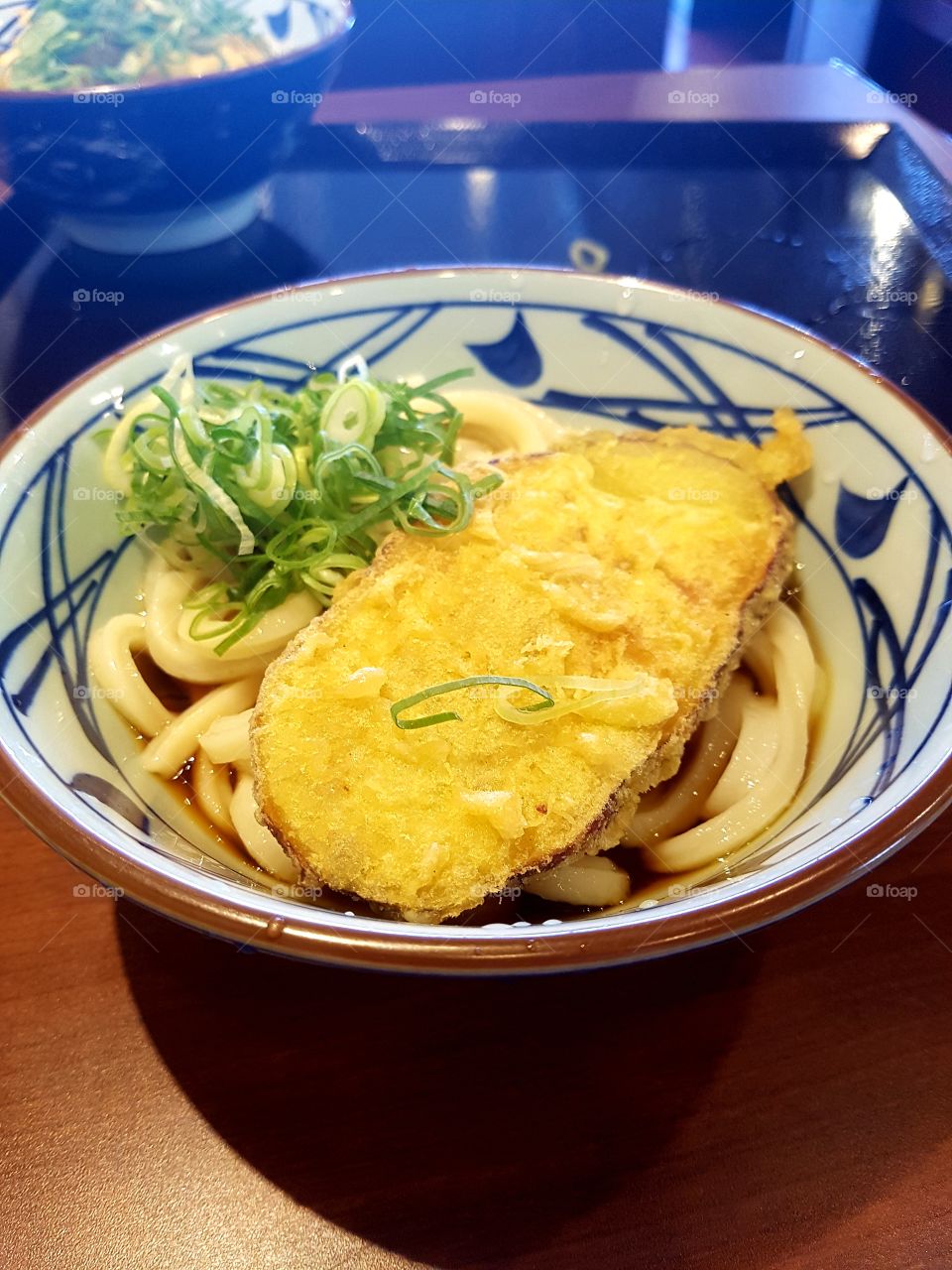 Sweet potato tempura udon.