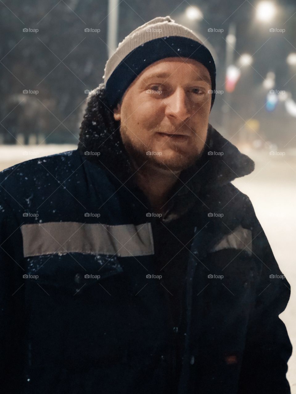 Winter man portrait