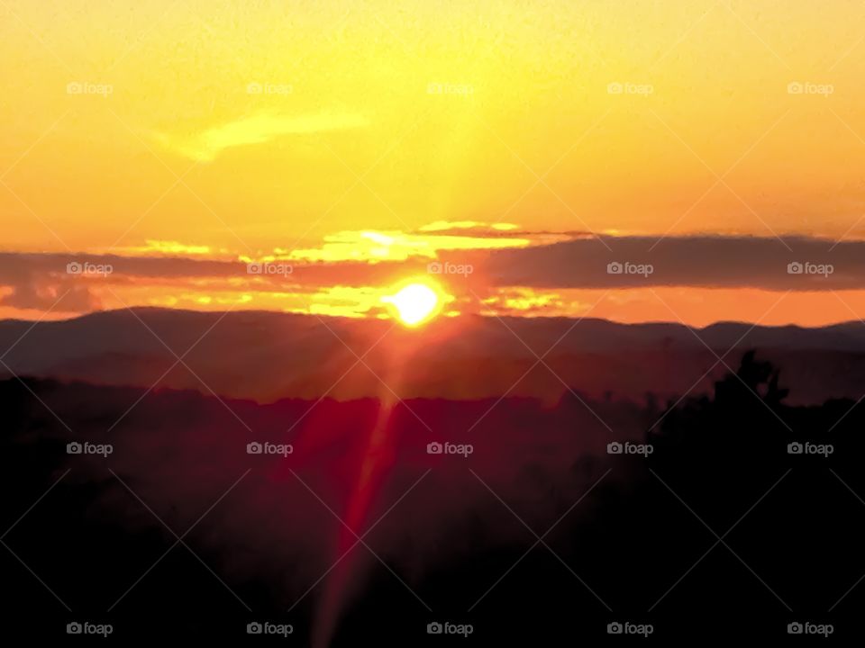 A majestic sunset kissing the mountains goodnight on this serene country night in the Shenandoah Valley. 