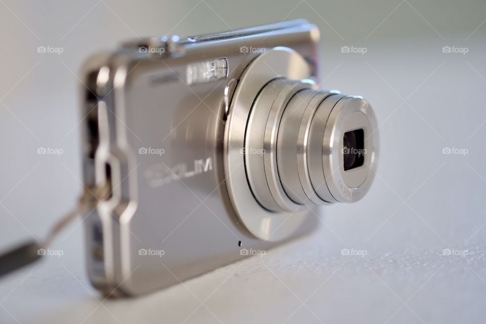Casio Exilim Silver Digital Camera, Closeup Shot