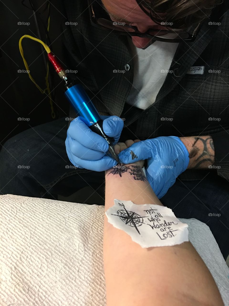Tattoo getting done