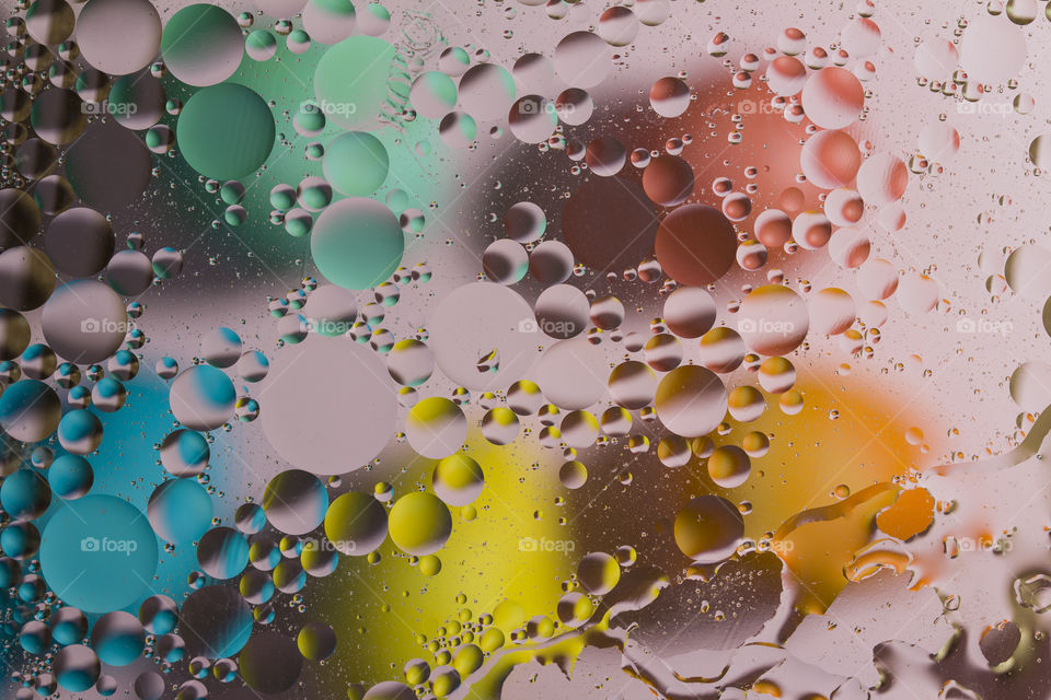 background of Easter eggs.  view through  glass and oil