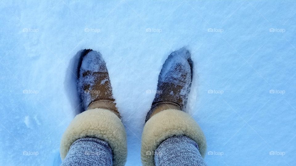 Standing on the snow