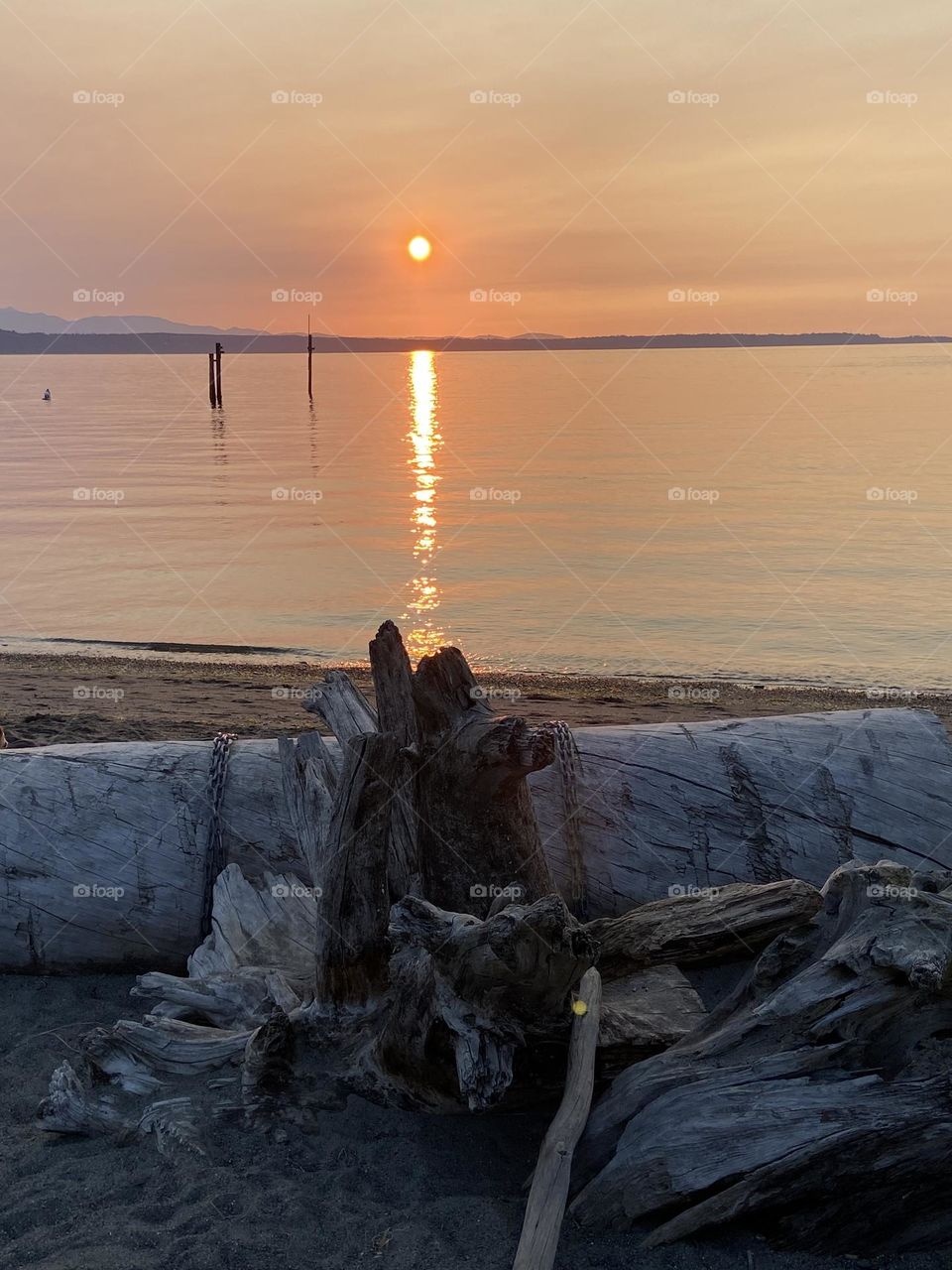 Sunset at Edmonds beach