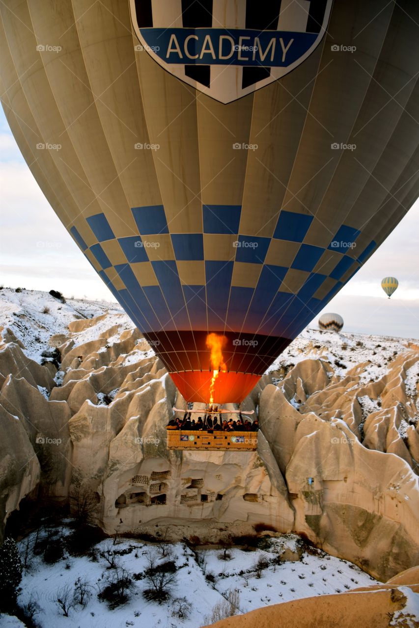 Hot Air Balloon flight at cappadocia Mountains, turkey