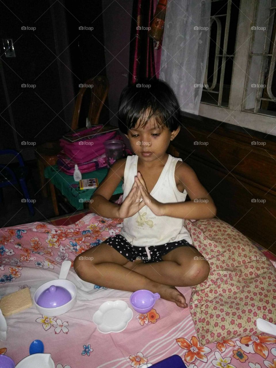 Meditation by a child