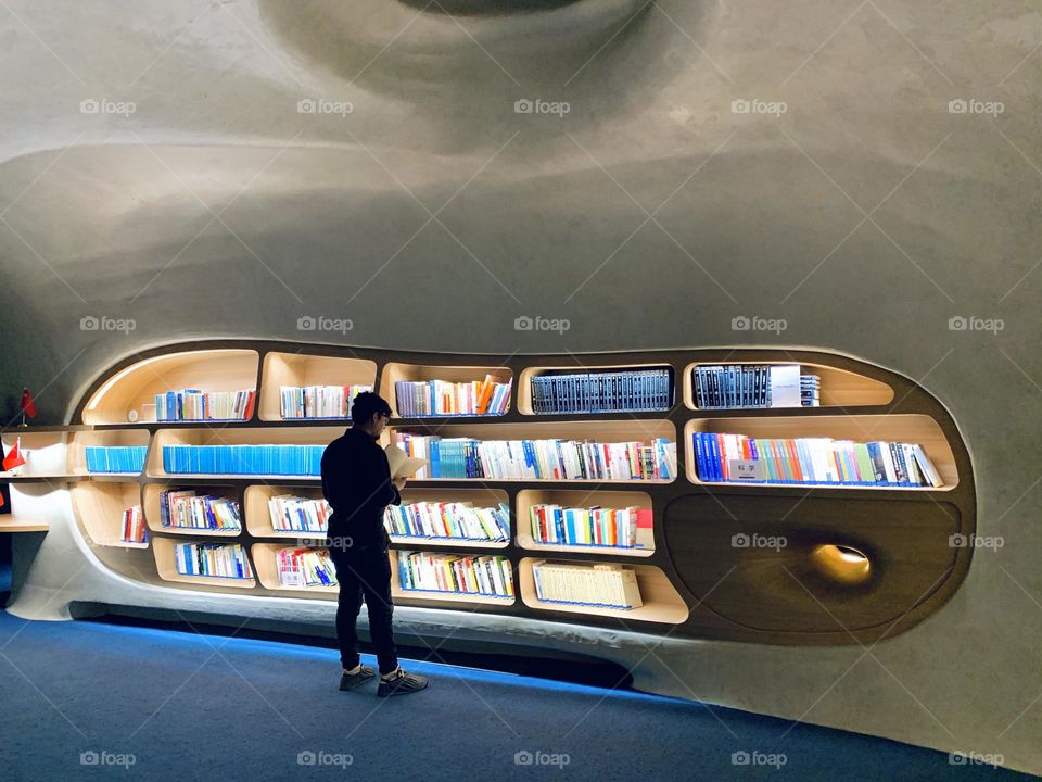 Reading Book at library 