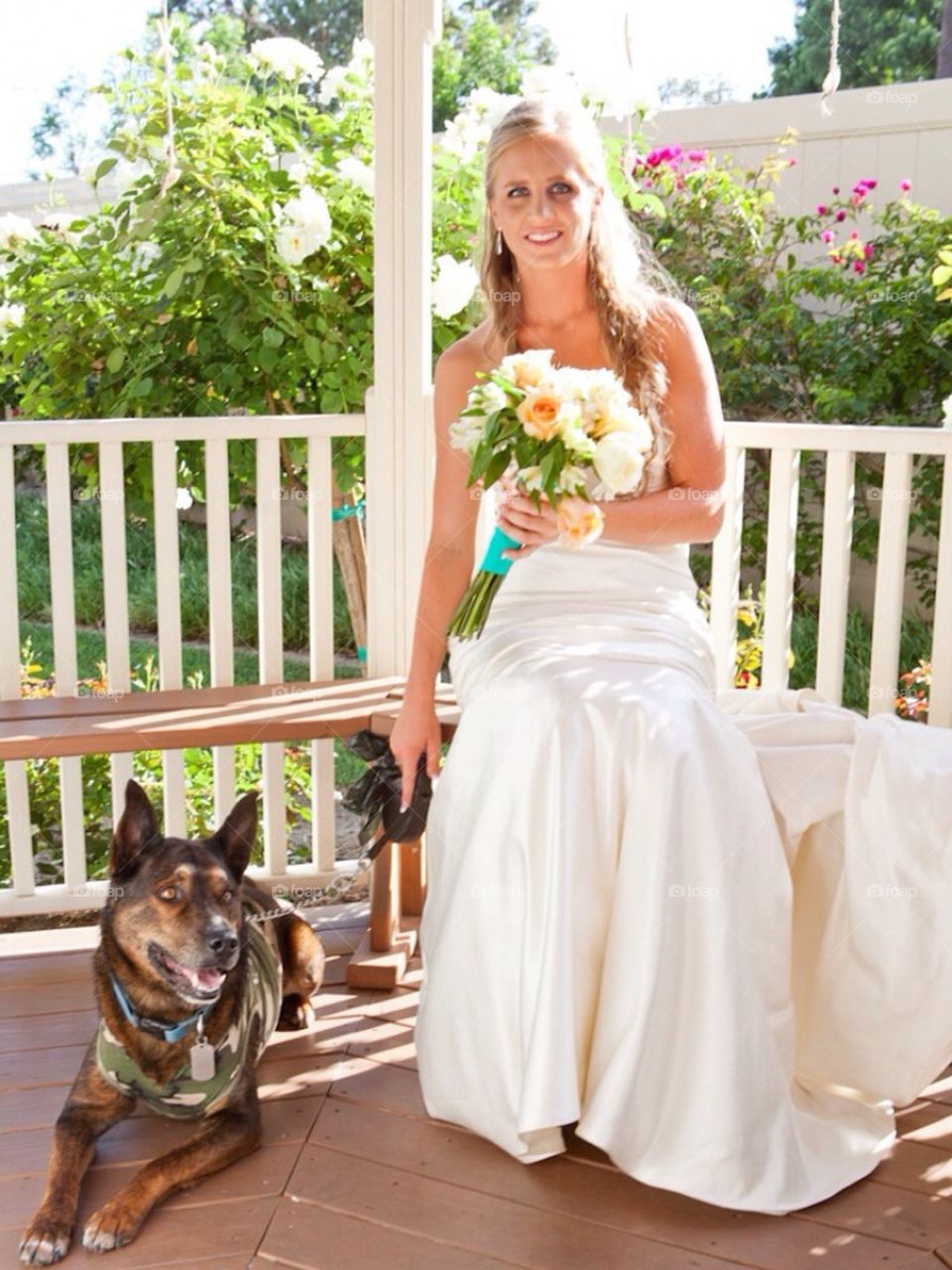 Bride and ring bearer pet dog