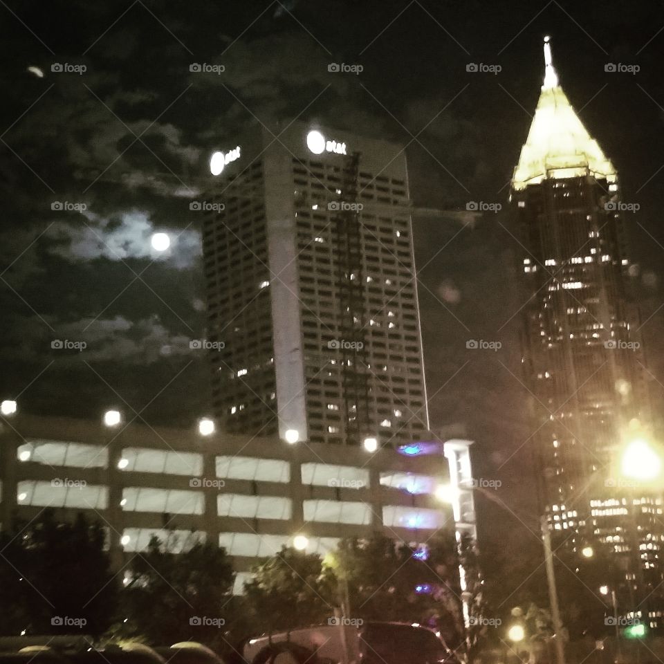 Atlanta on a Full Moon Night
