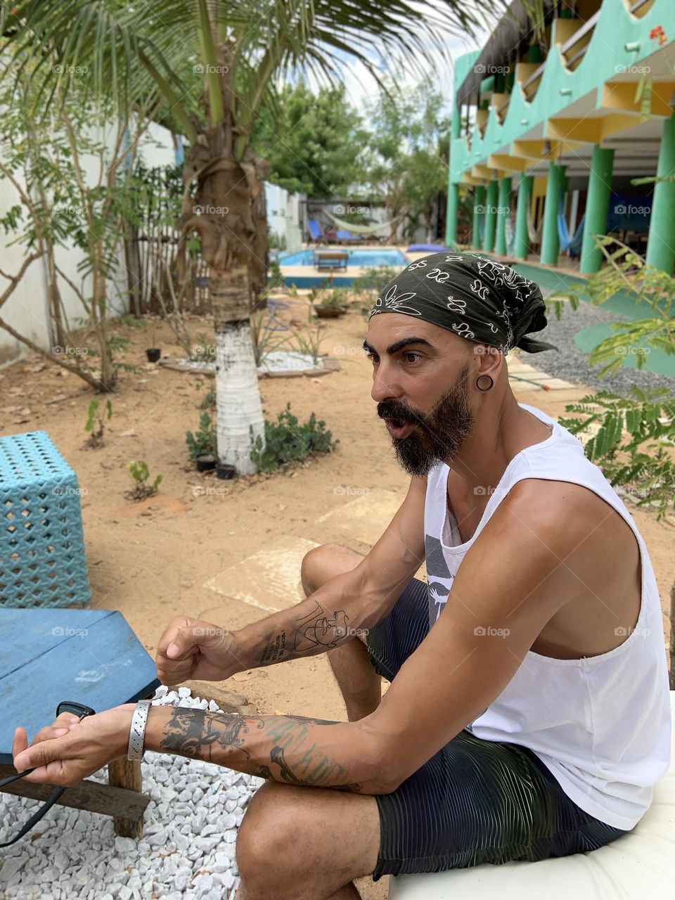 Man with beard and bandana 