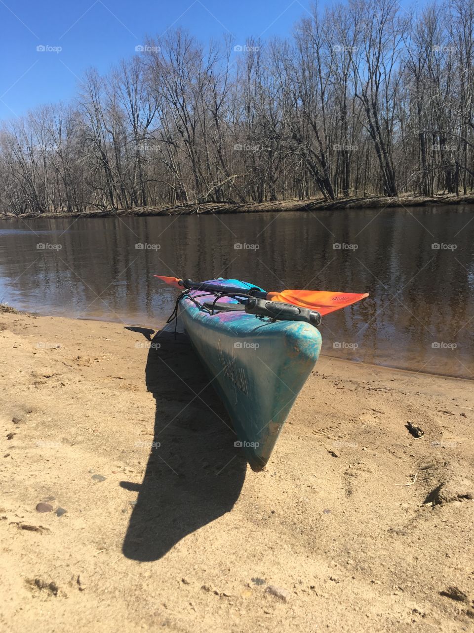 Kayak on shore