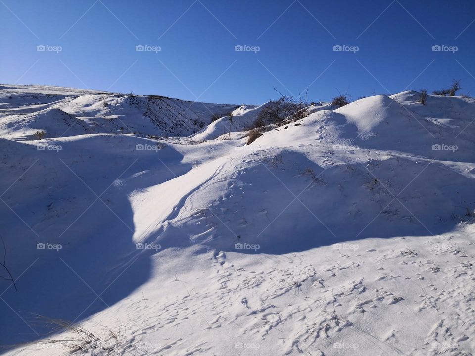 On the snow-covered hill