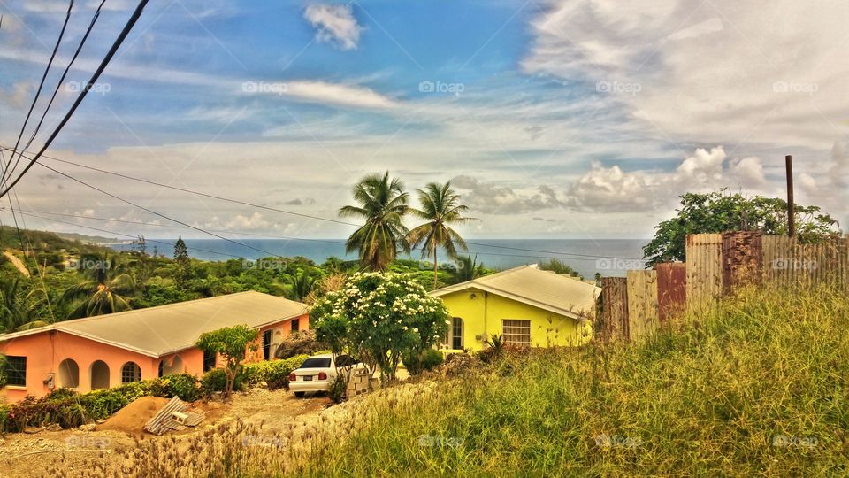 scenic view overlooking the north Atlantic ocean..Barbados