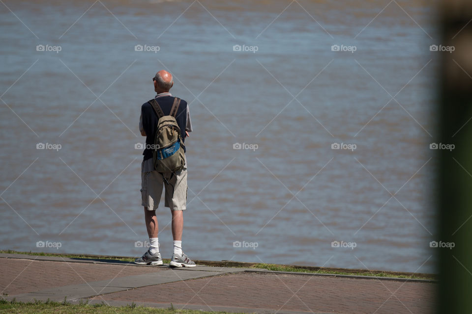 Tourist at the lake