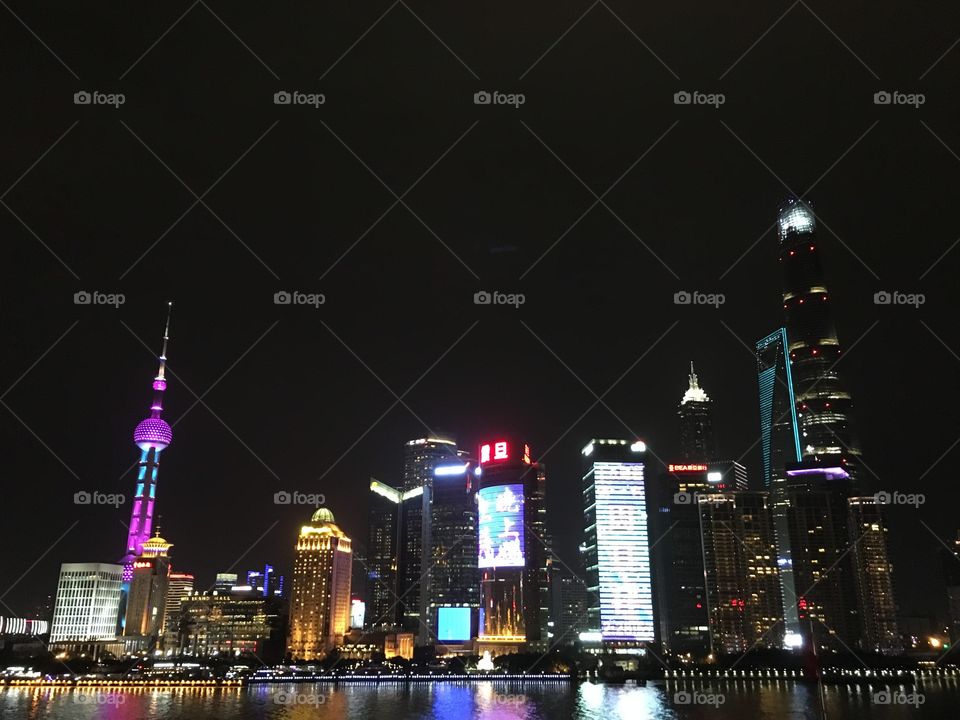 Shanghai Lujiazui skyline at night