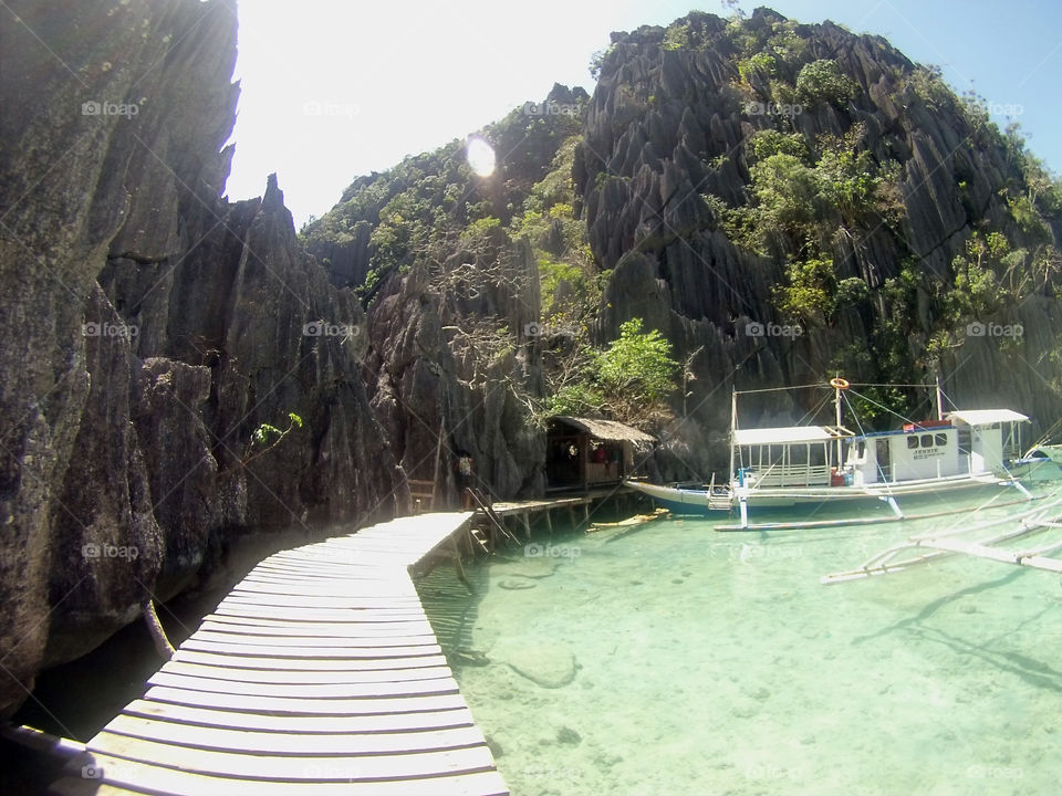 Beautiful isolated island in the summer