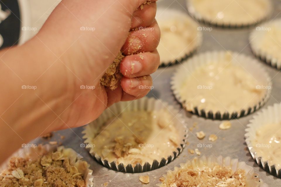 Woman making muffins