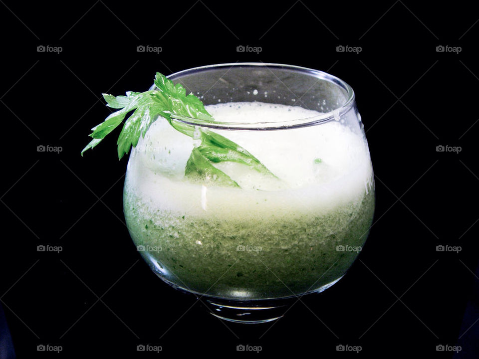 green ice bowl cocktail by Lan