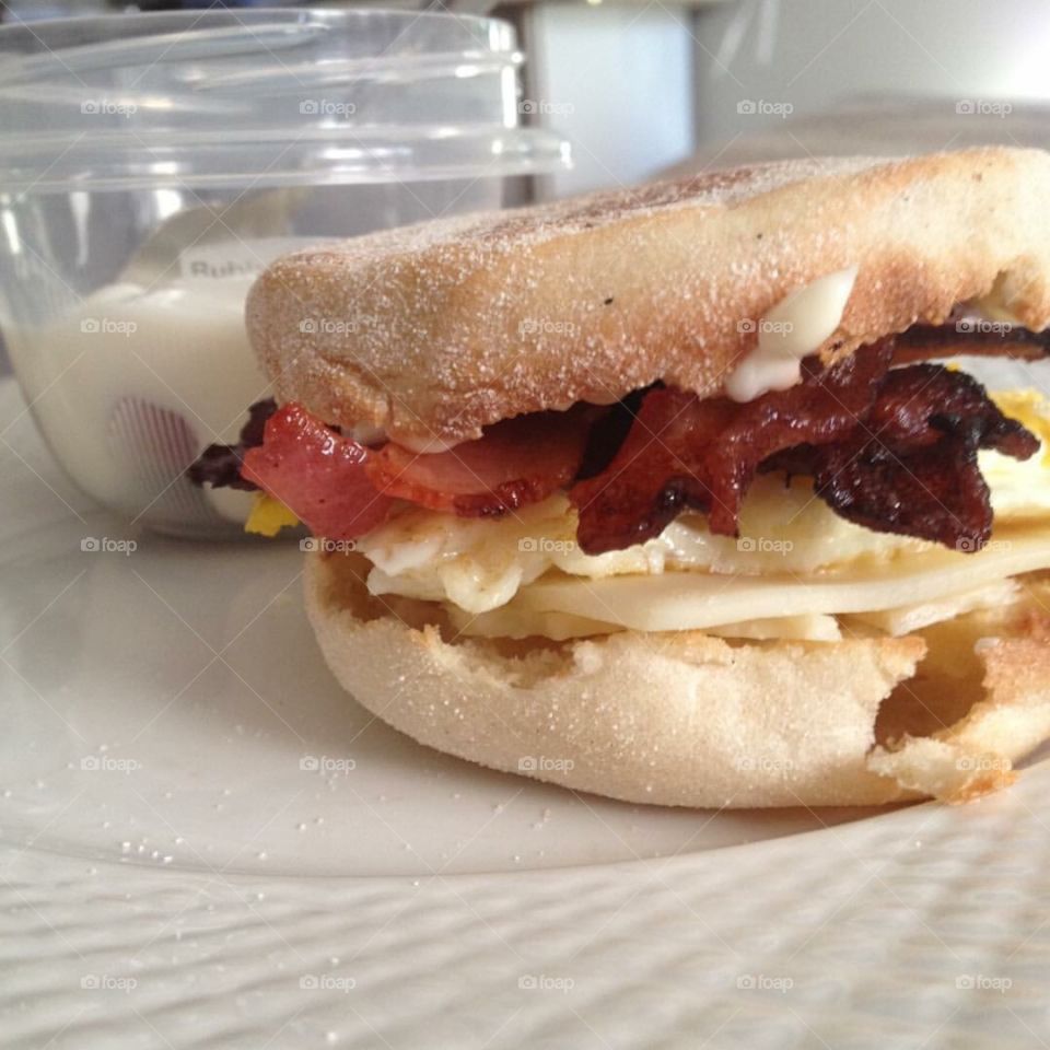 Homemade egg McMuffin sandwhich was 