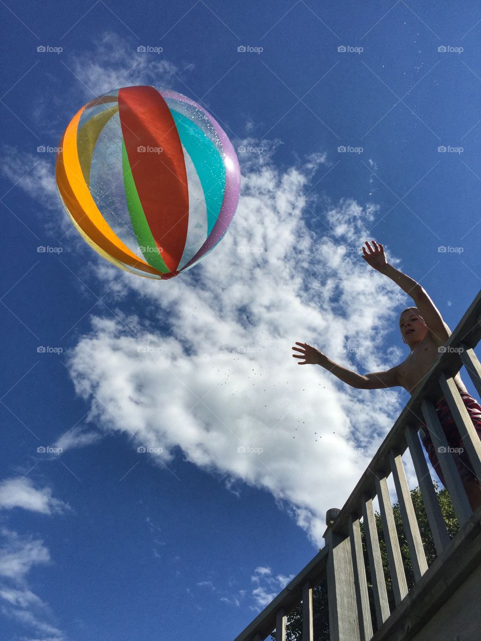 Boy playing with ball