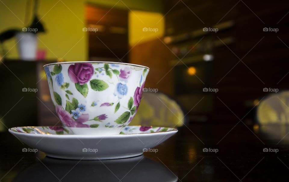 floral print teacup