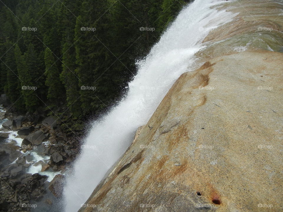 hiked to the top of a waterfall