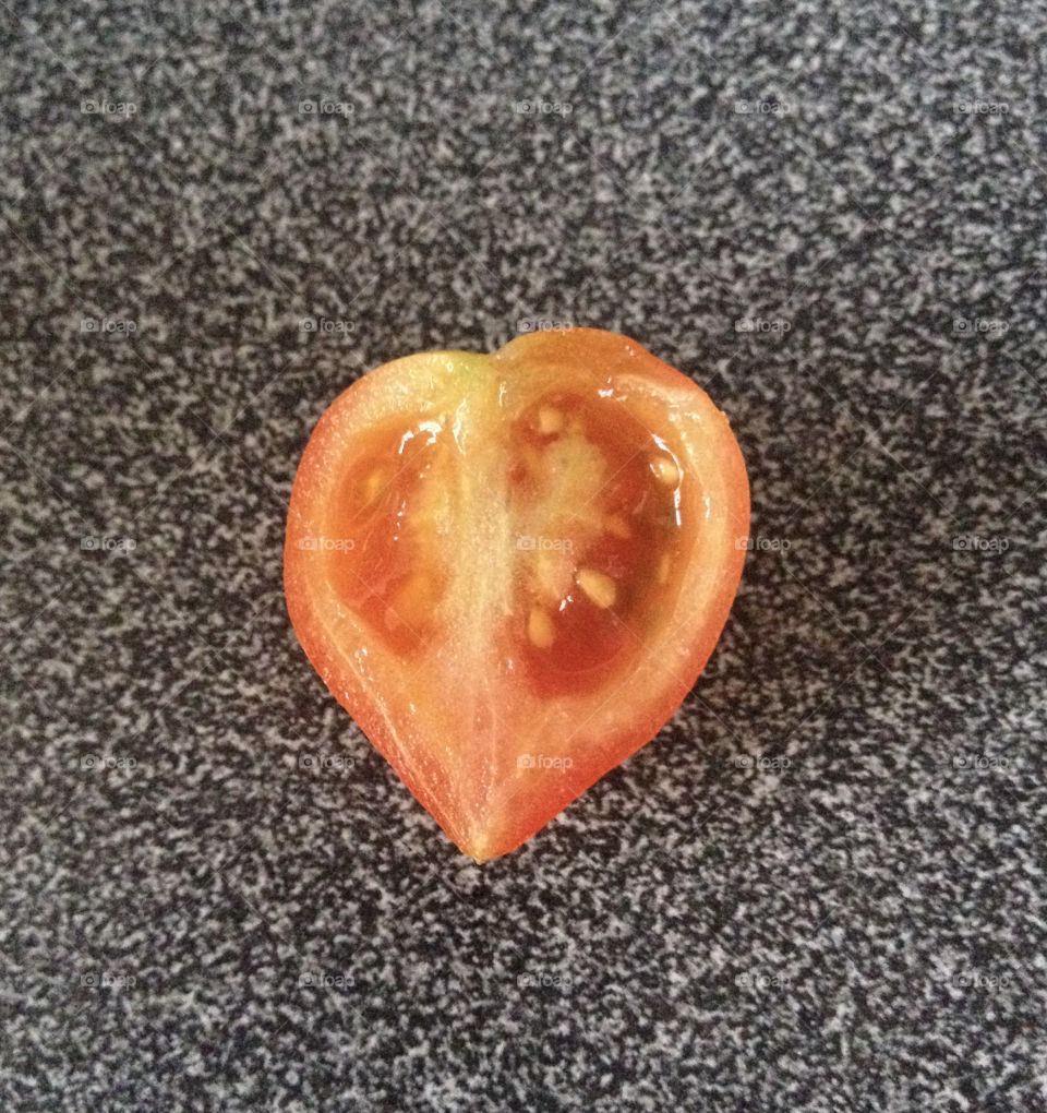 Halved tomato heart